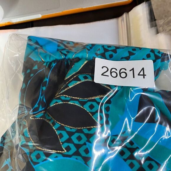 Unbranded Tankini Top Women M Medium Blue Floral Sleeveless Push Up Wide Strap - Picture 7 of 7